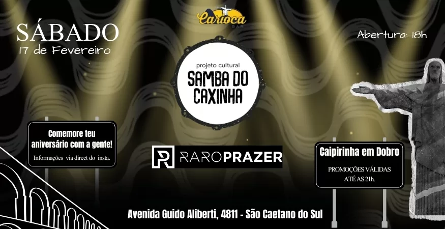 Samba do Caxinha Raro Prazer São Caetano do Sul